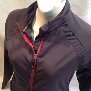 Sunice Golf Jacket Gray Pink Medium Zip Sweatshirt